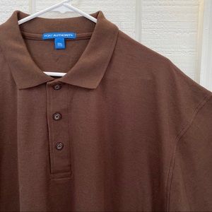 Chocolate brown Port Authority collared Polo Tee!